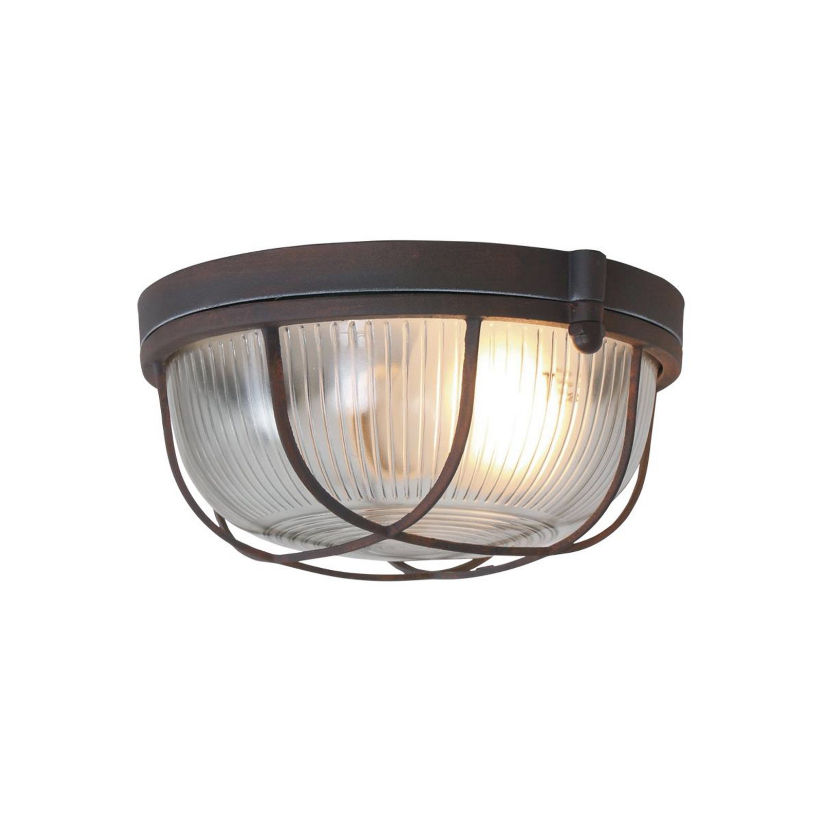 Lisanne ceiling light, brown, Ø 17 cm, metal, glass, E27