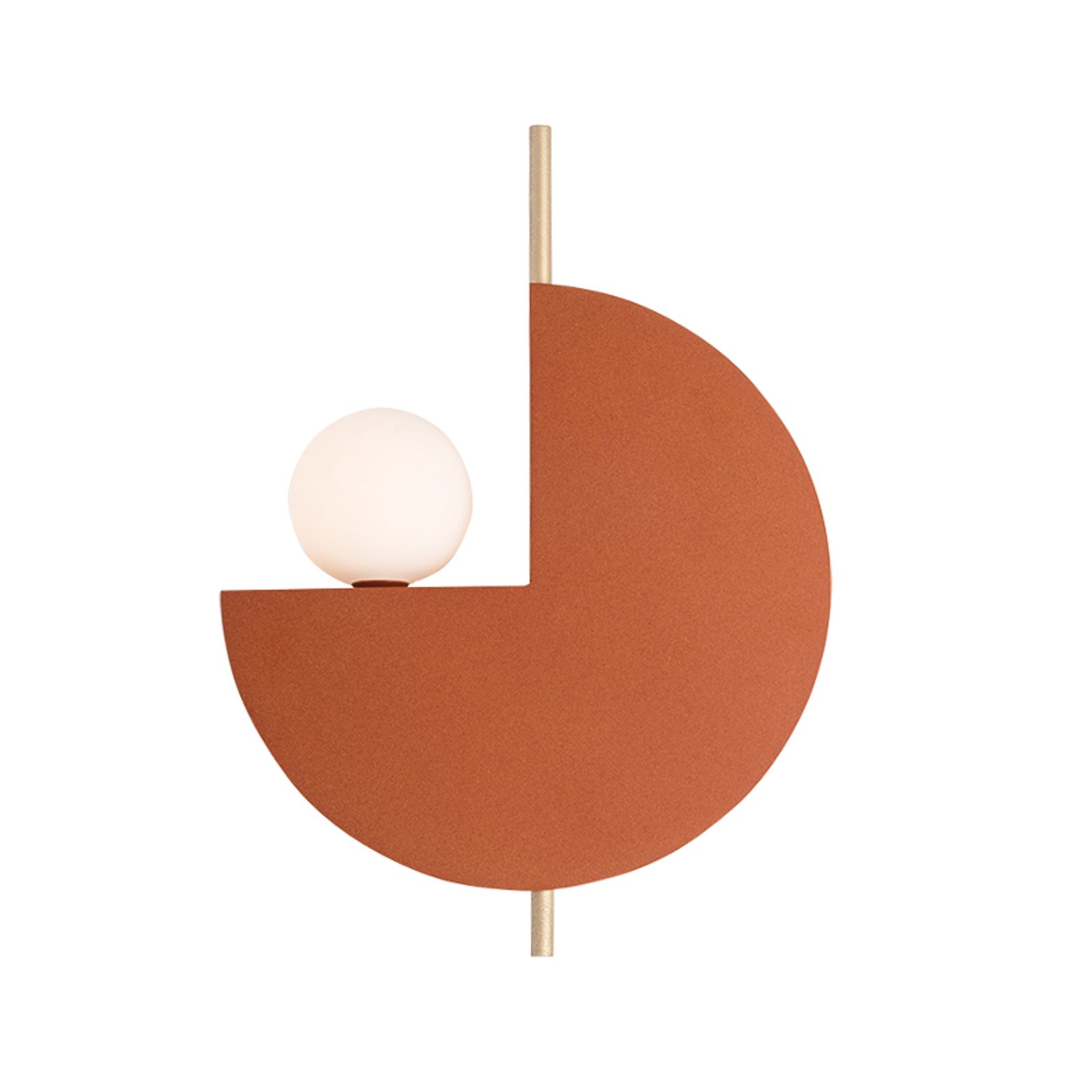 Wall light 22204, terracotta, metal, opal glass, Ø 26 cm, G9