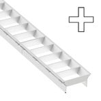 SLC lamelių grotelės „Click“, X modulis, baltos spalvos, plastikinės