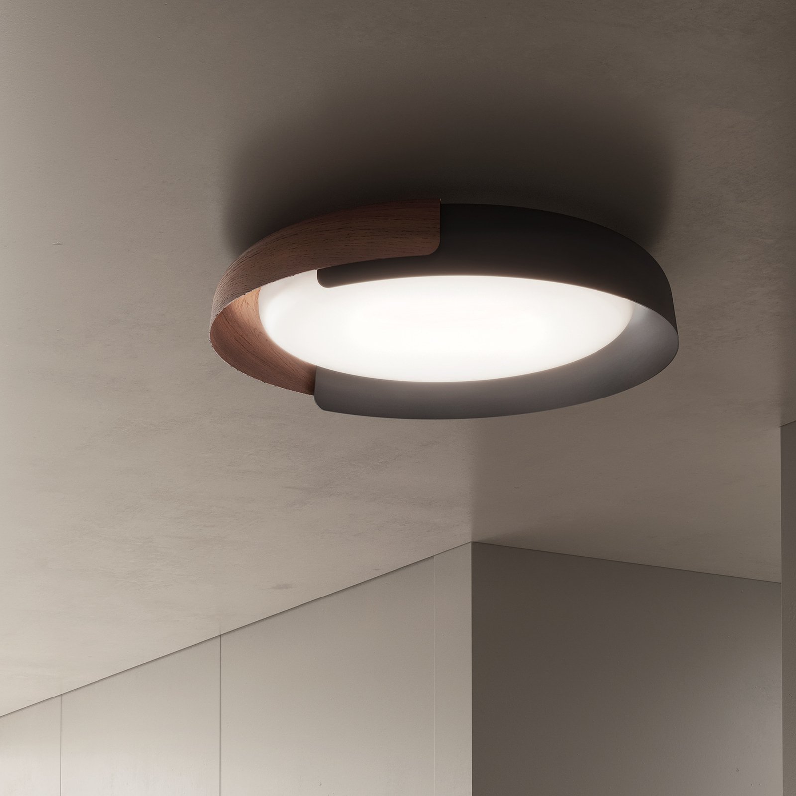 Dala Linear Pendant 2700K Dark Grey/Wood - KDLN