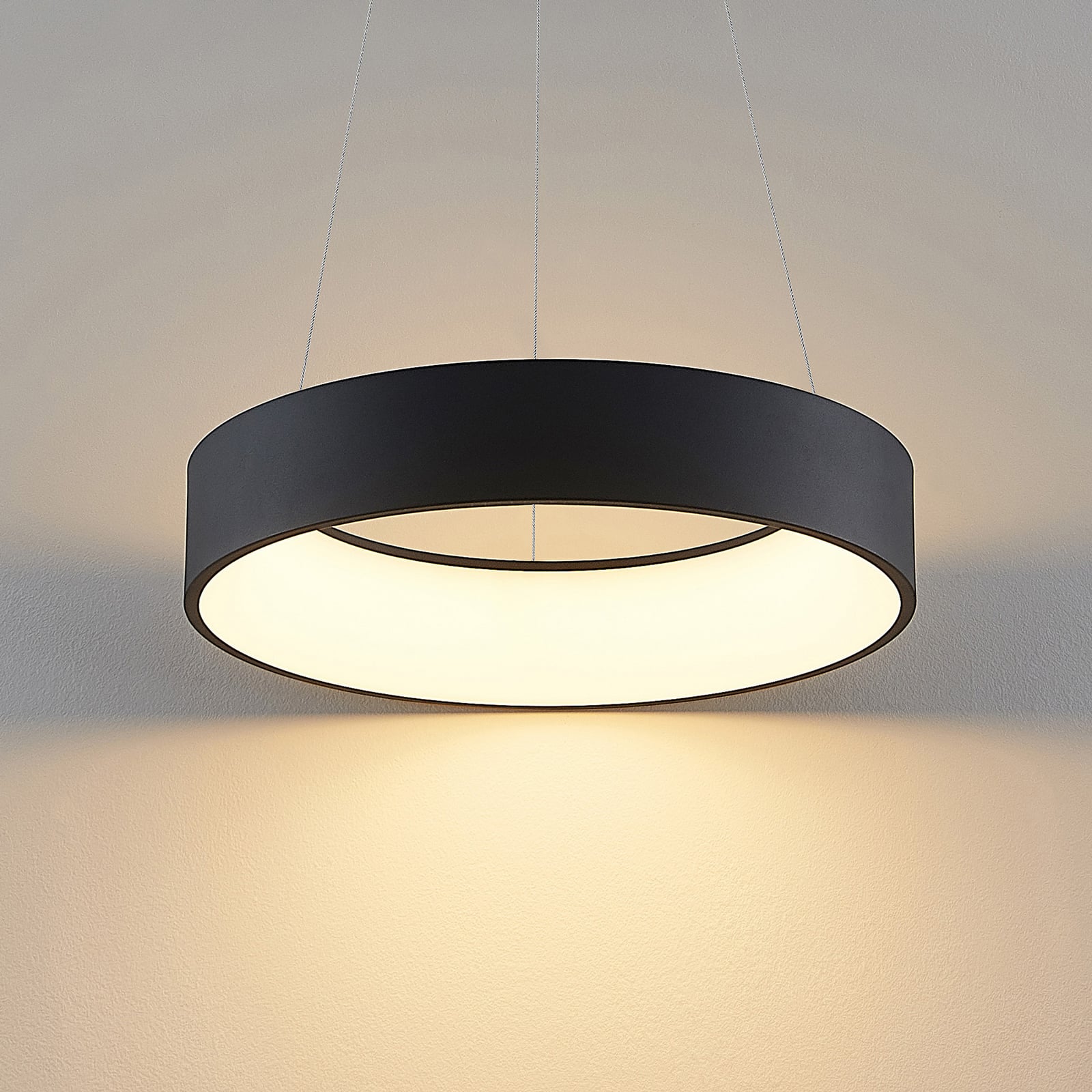 Aleksi LED viseća lampa, Ø45 cm, crna, metal, CCT - Arccio