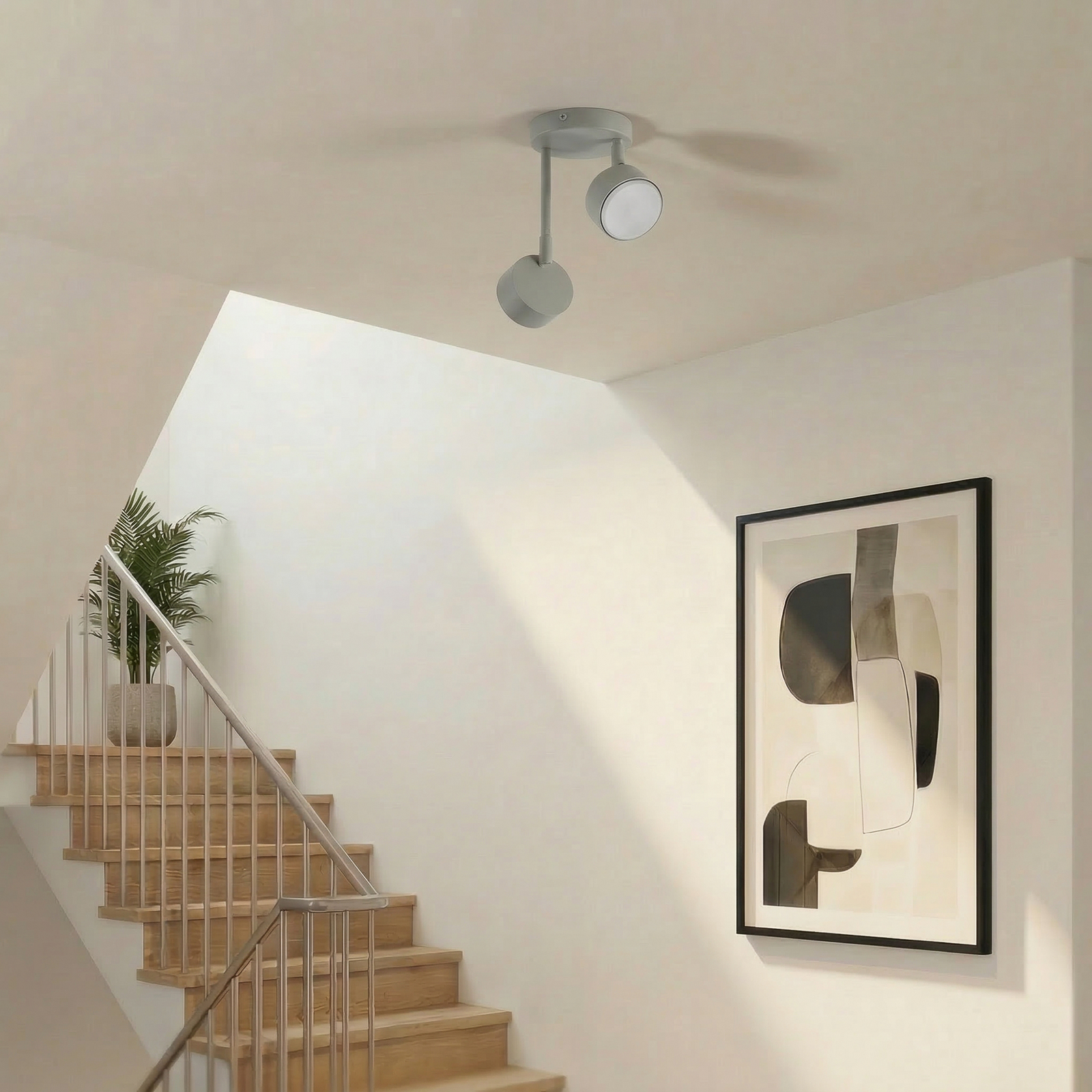 Spot de tavan Nemo, 2 becuri, gri-bej, mobil, GX53