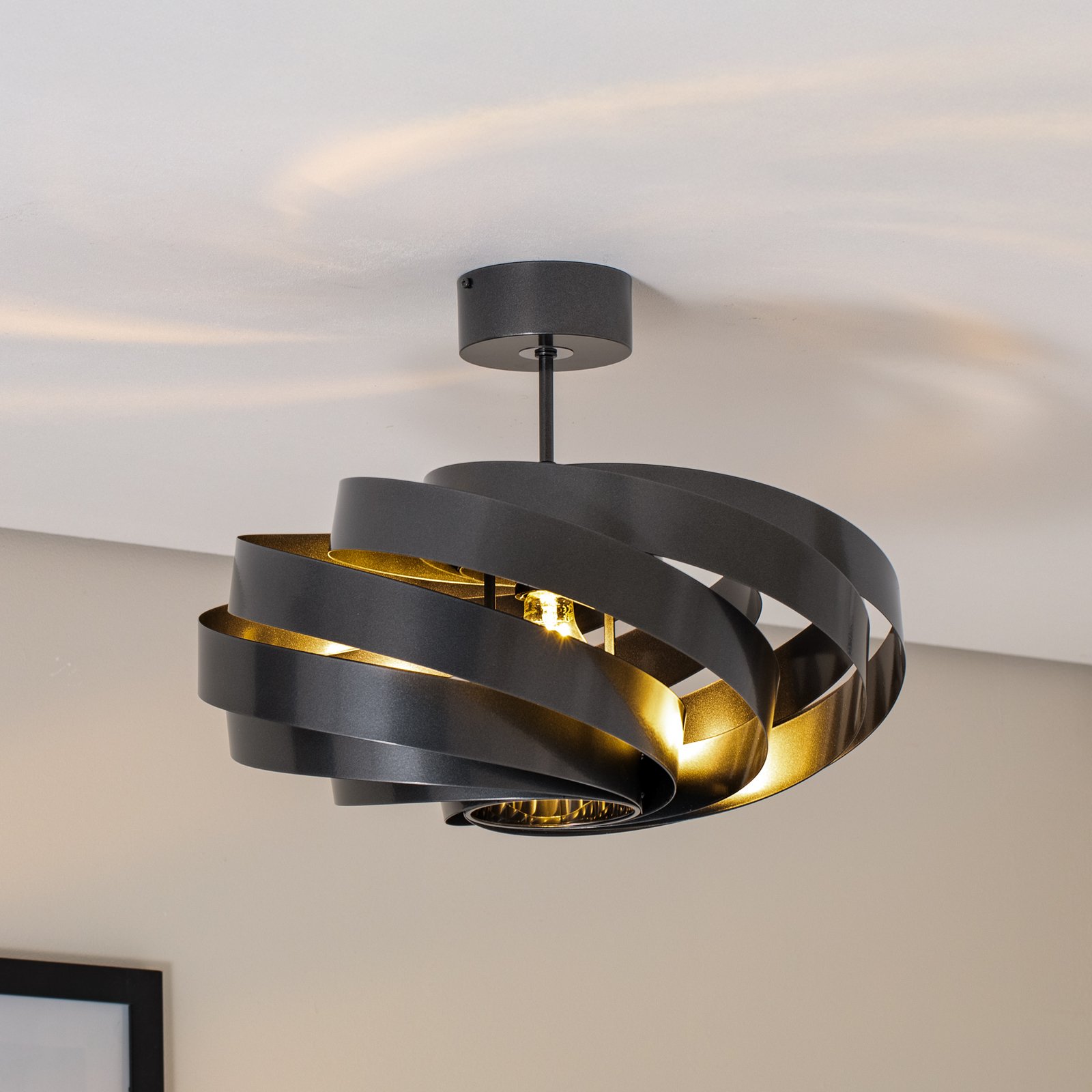 Plafonnier Vento, anthracite, Ø 50 cm