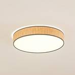 Lindby Plafonnier LED Jutis, beige, varech, Ø 50 cm