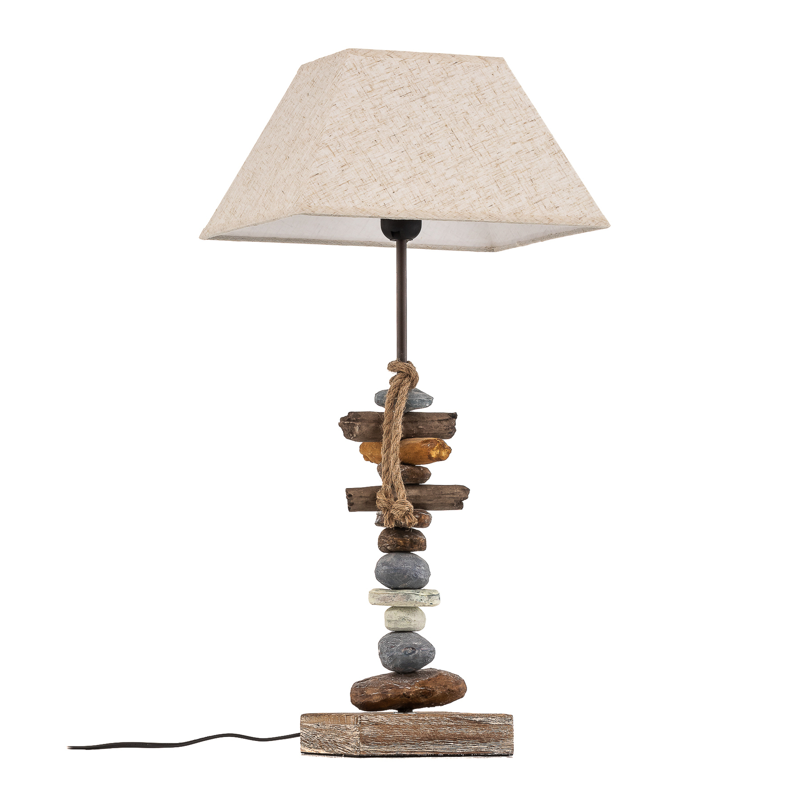 Seregon table lamp, stone decoration, height 63 cm