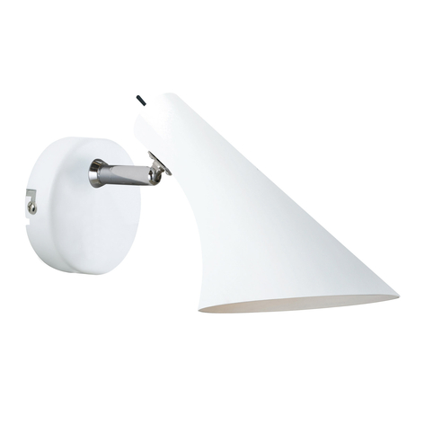 Vit vägglampa Liam med strömbrytare