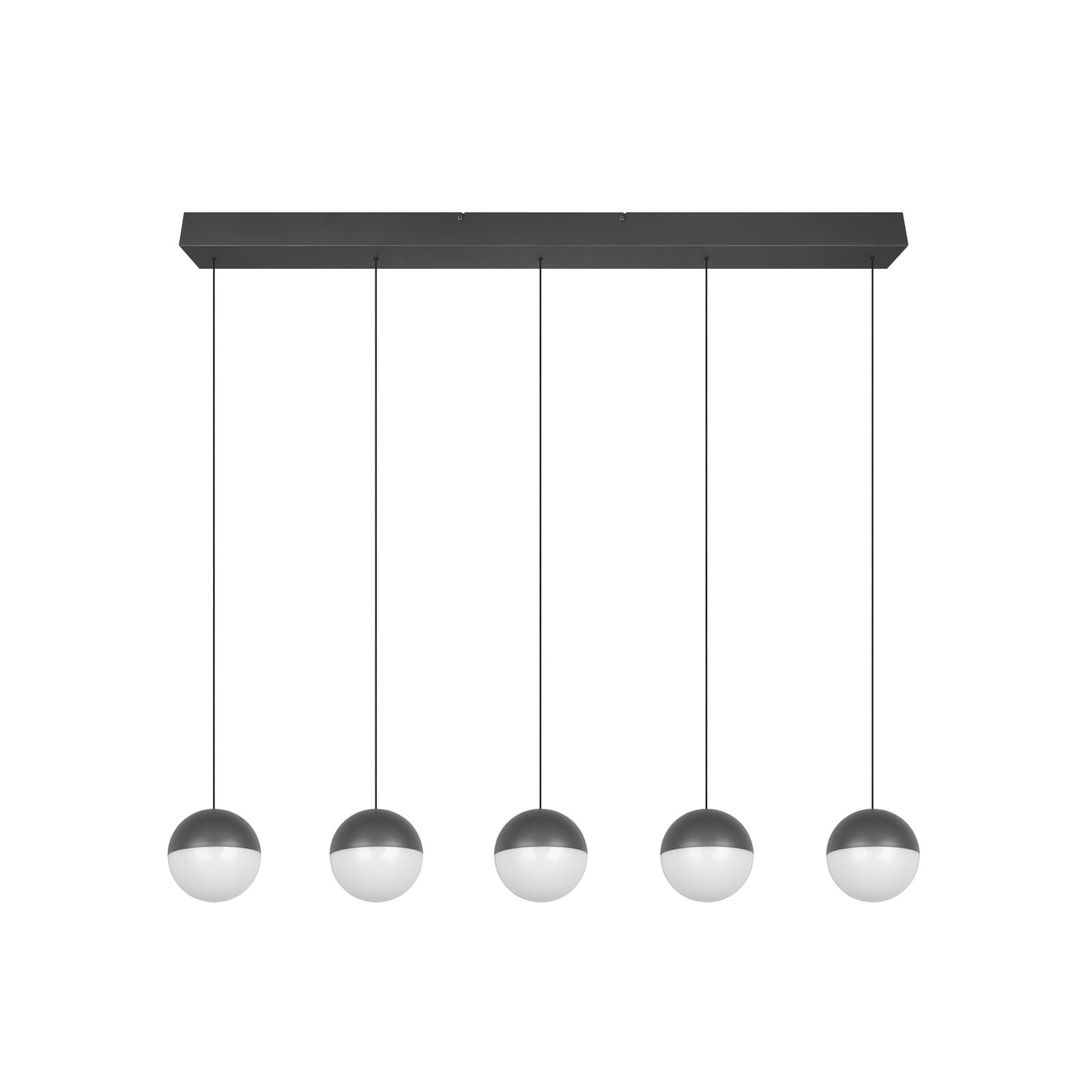 LED-Hängelampe Senta, anthrazit, Länge 114 cm 3.000 K 5-flg.