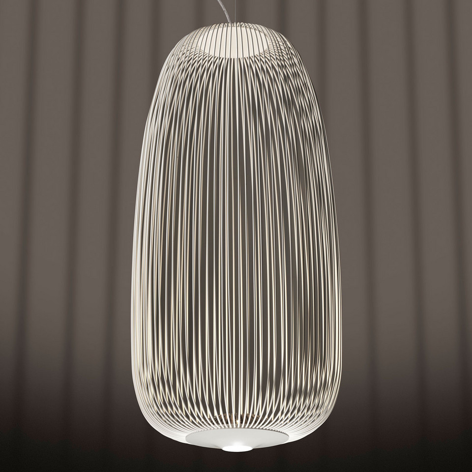 Foscarini Spokes 1 LED-pendellampa dimbar, vit från Foscarini