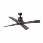 Winche M ceiling fan, IP44, for outdoors, wenge