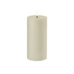 Candela LED PILLAR, grigio chiaro Altezza 15 cm Cera - Uyuni Lighting