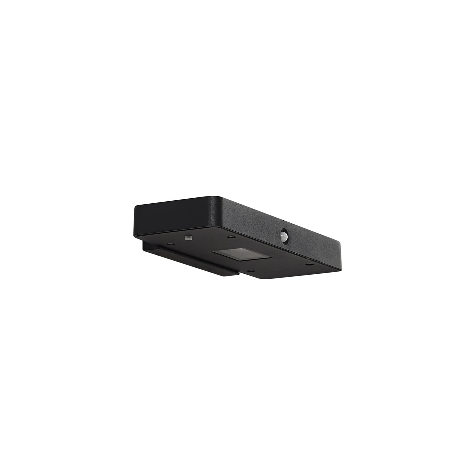 Lucande LED-Solar-Wandleuchte Tavon, eckig, schwarz, Sensor