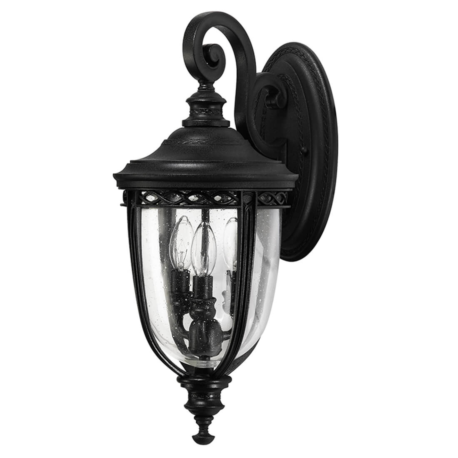 English Bridle wall lantern IP44 Ø 21.6 cm black