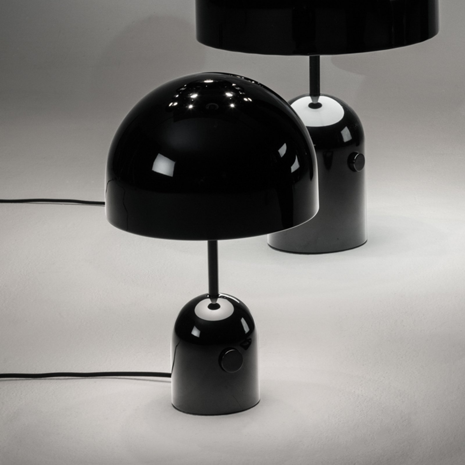 Tom Dixon LED table lamp Bell, black, height 43 cm, steel