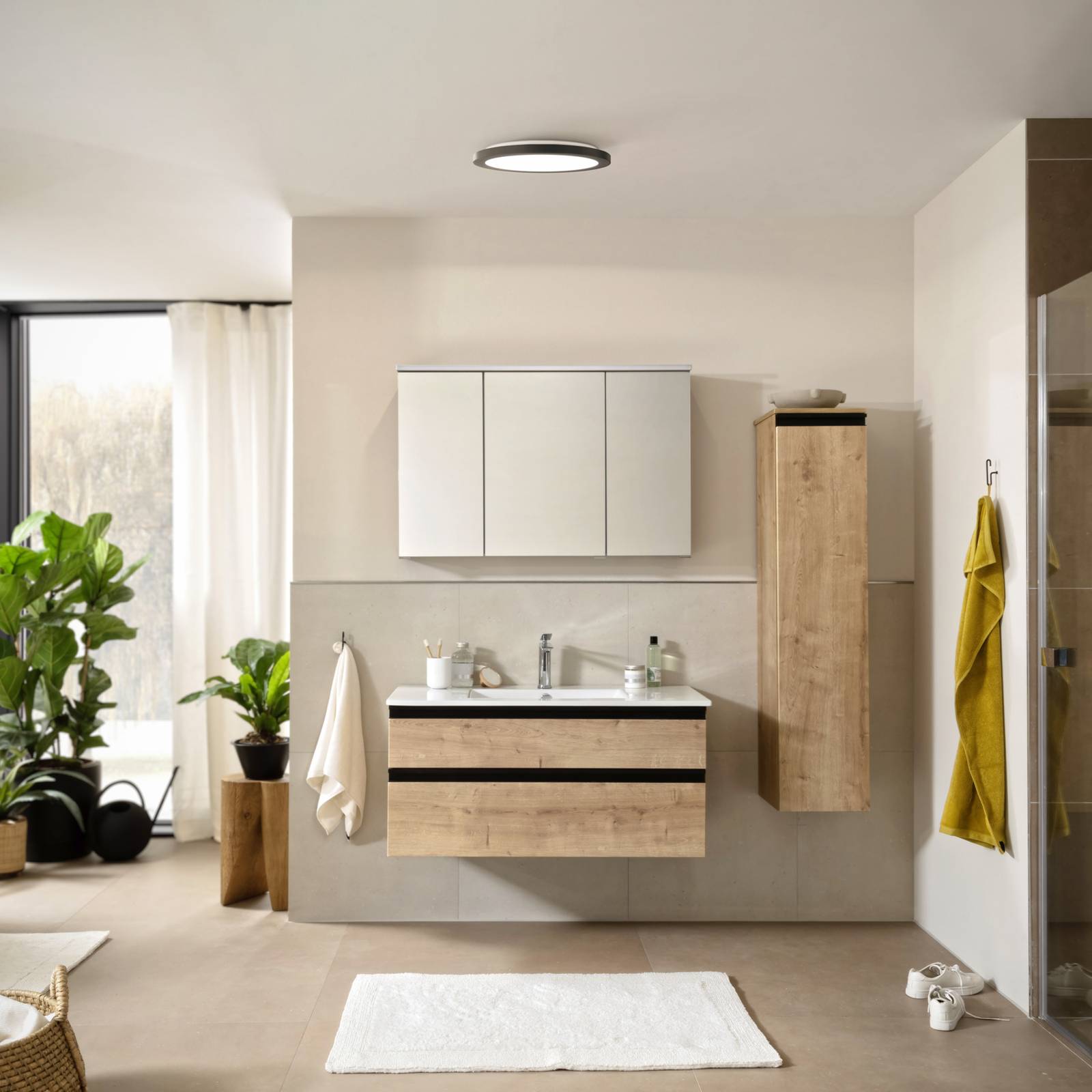 Schöner Wohnen Flat LED taklampa för badrum Ø 30 cm
