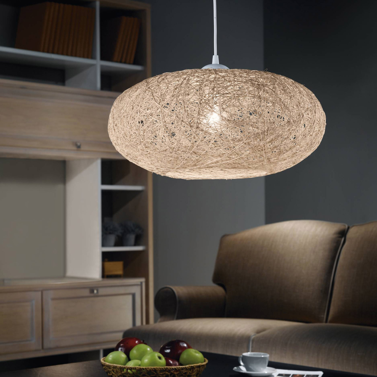 Fabric Campilo hanging light in beige