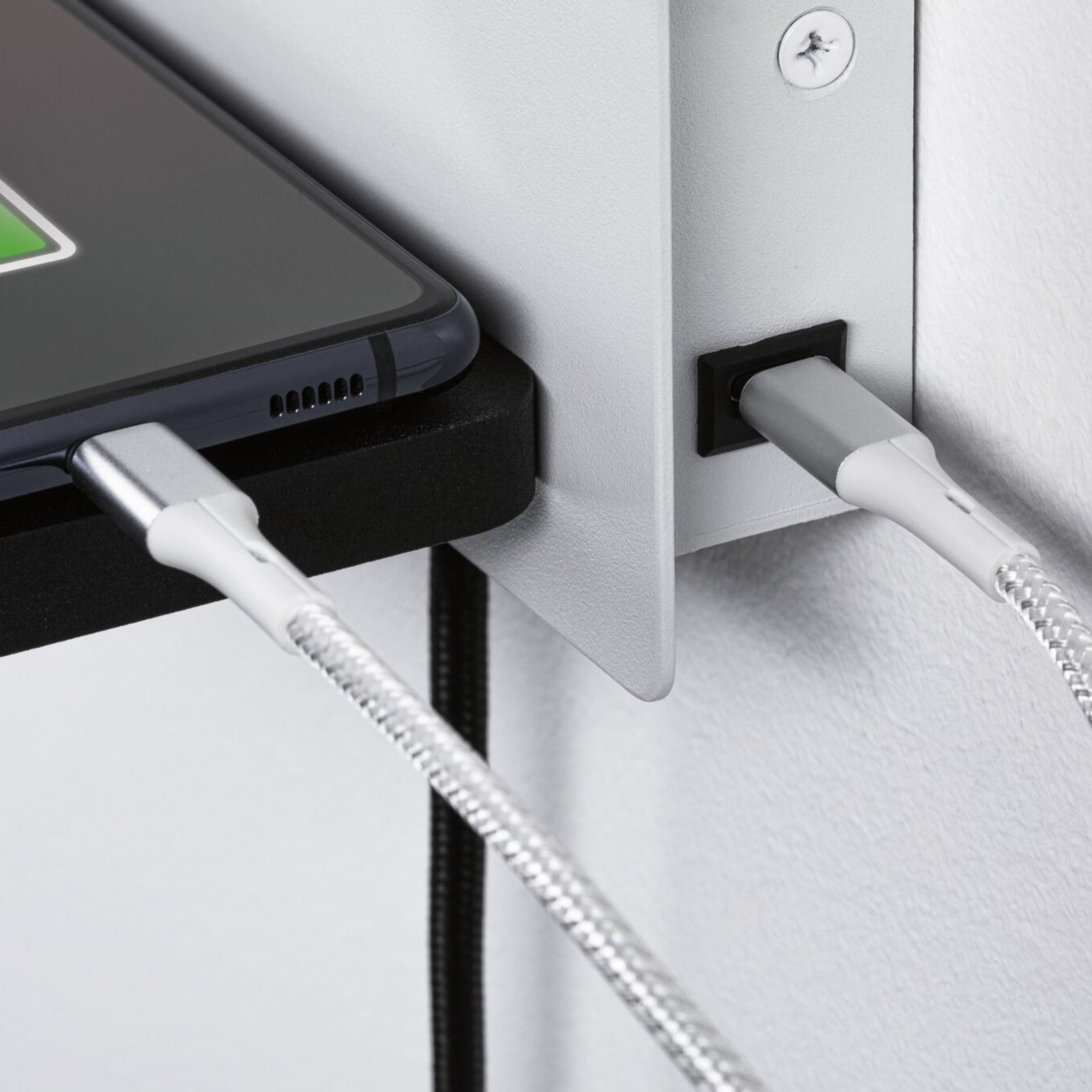Serra LED Vägglampa USB C Dim. Left Side Matt Vit/Matt Svart - Paulmann