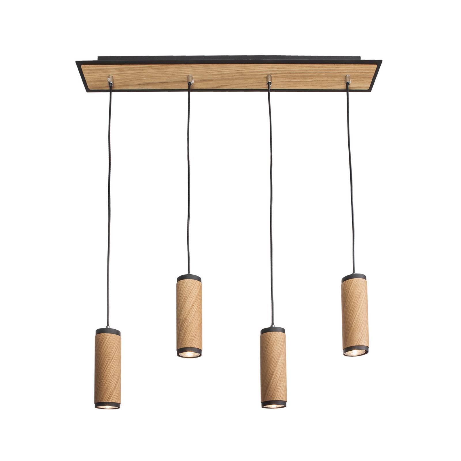 Pendelleuchte Bolivia, Holz, eiche, 4-flammig, 75 cm, GU10