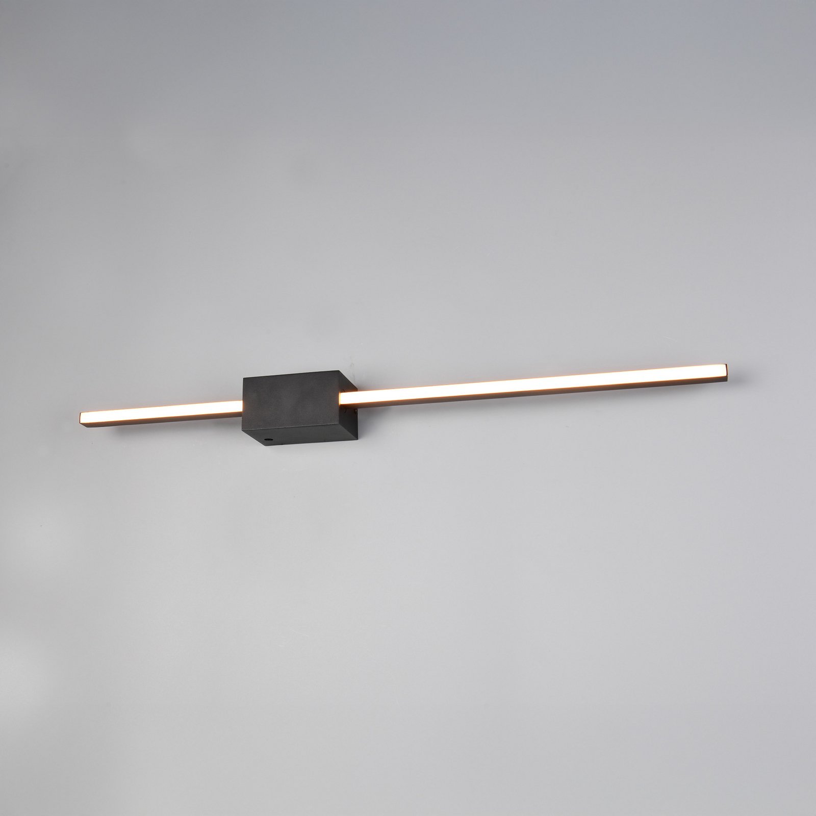 Cassino LED wall light, matt black, width 70 cm, metal