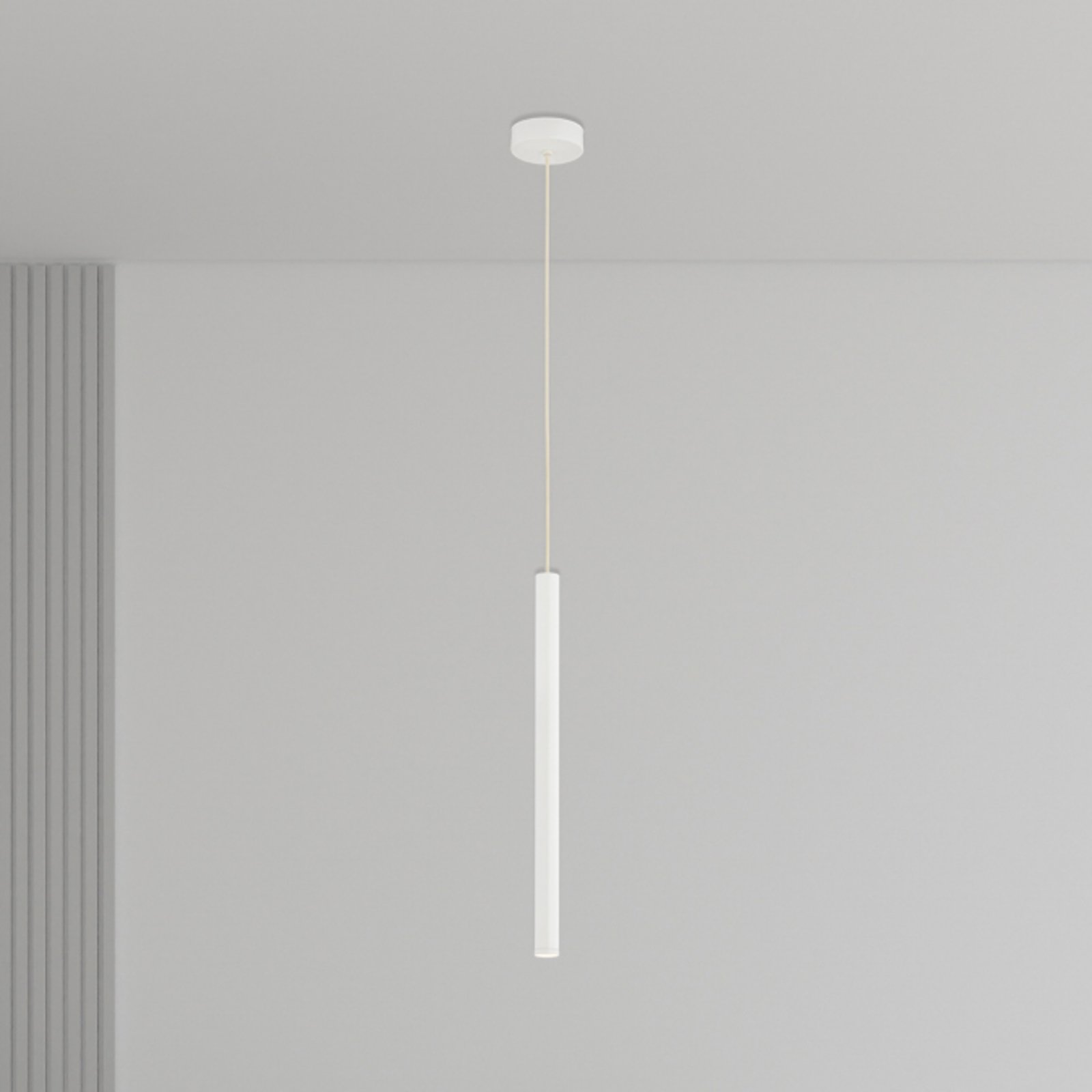 Lampada LED a sospensione Rulo, beige, acciaio, Ø 3,2 cm