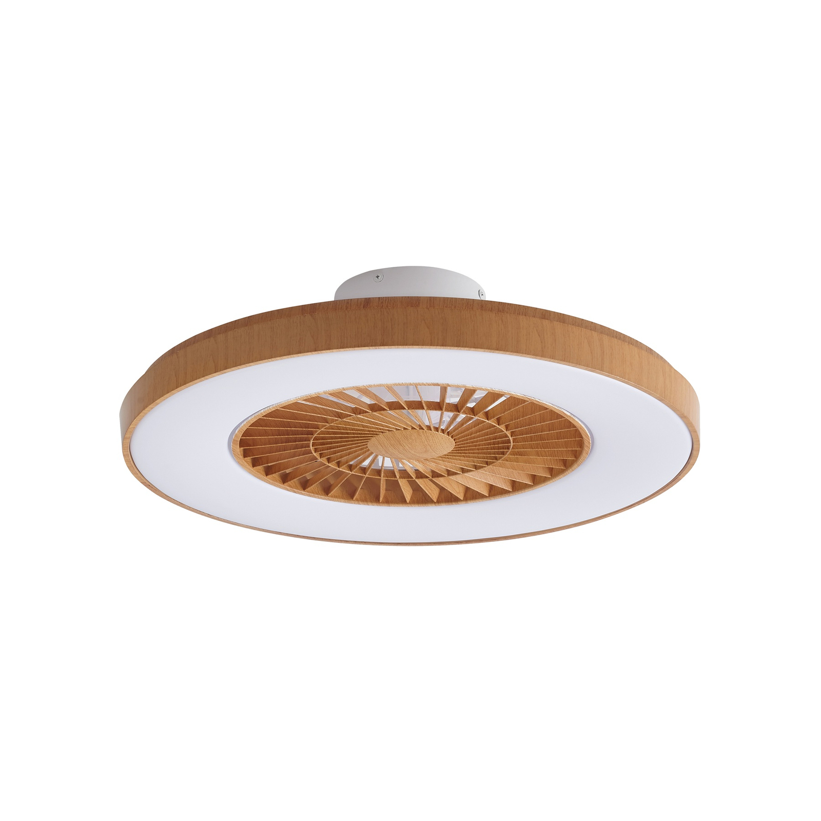 Lindby LED stropní ventilátor Teleo v barvě dřeva DC tichý CCT