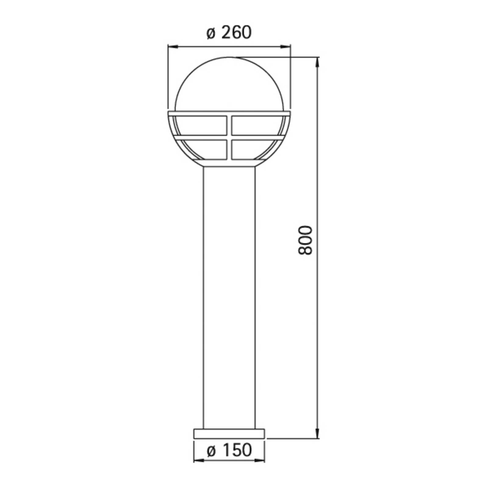 Albert Leuchten Borne lumineuse noire diffuseur en verre opale