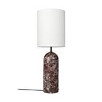 Gubi Gravity XL High UK Floor Lamp, Red Marble, White Fabric