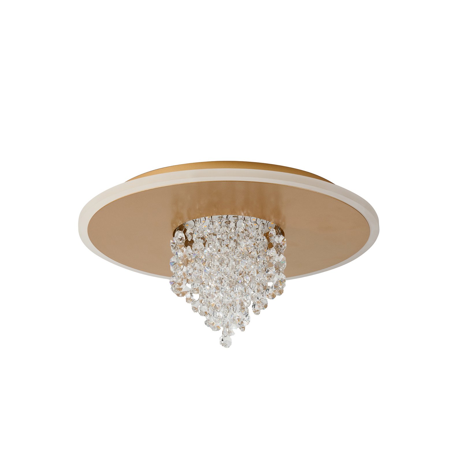 Deluge LED ceiling light, gold-coloured, Ø 32 cm, metal/acrylic