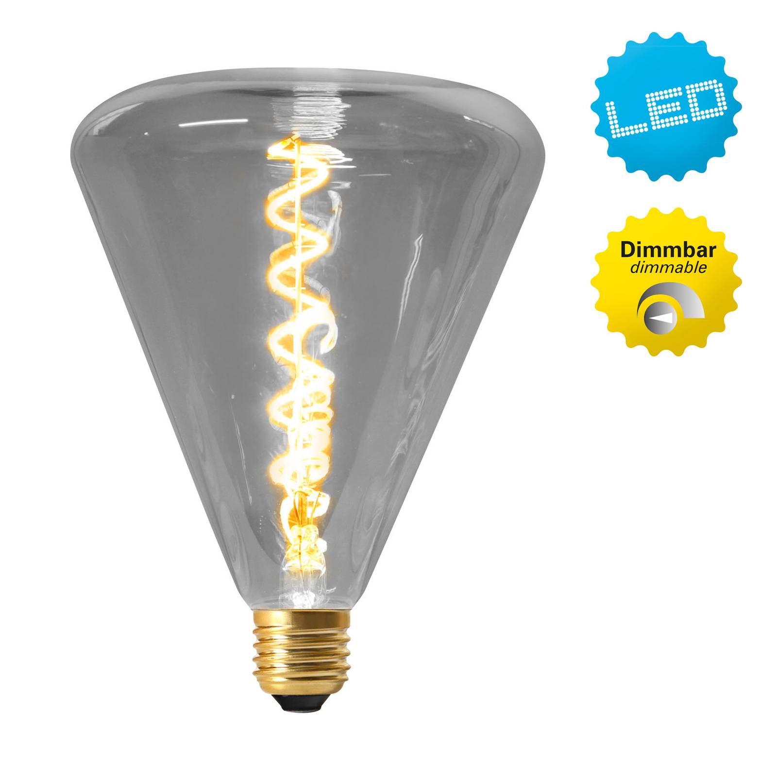 LED lámpa Dilly E27 4W 2200K dimm., szürke színez.