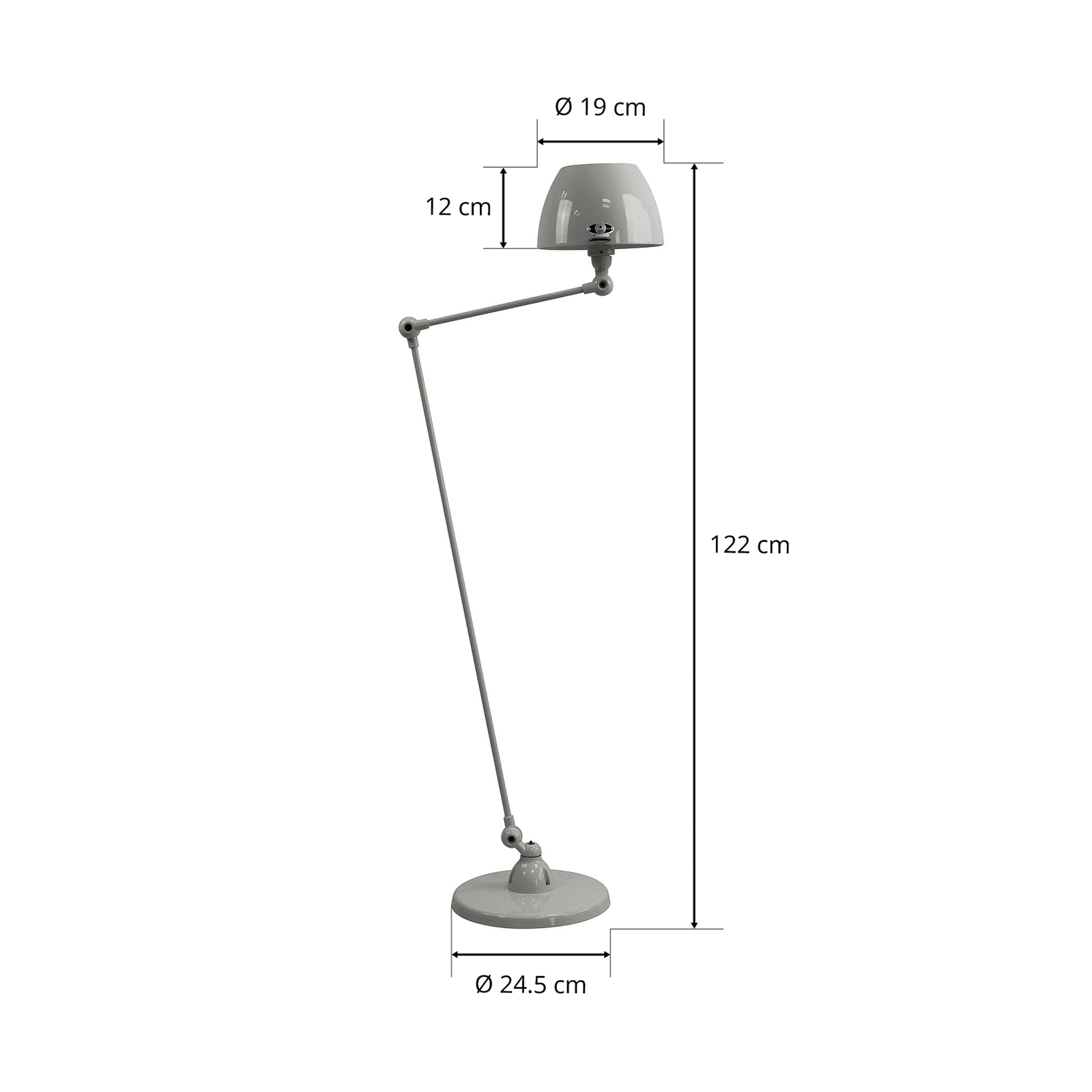 Jieldé Aicler AIC833 stojací lampa 80+30cm šedá