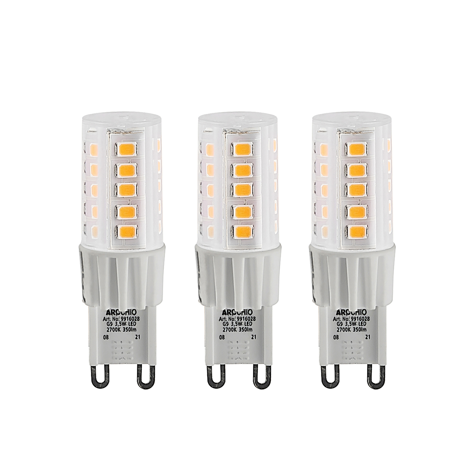 Arcchio LED-stiftlampa G9 3,5W 827 3-pack
