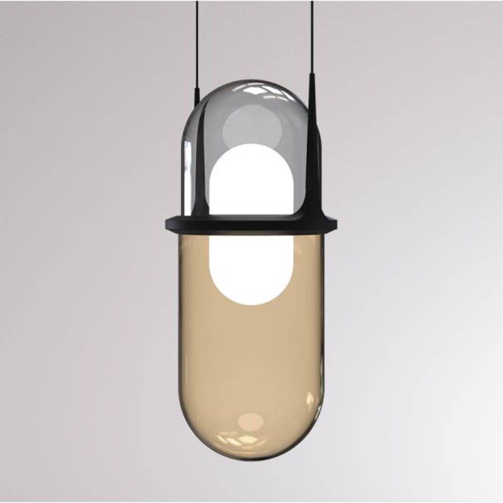 Pille suspension LED grise/champagne