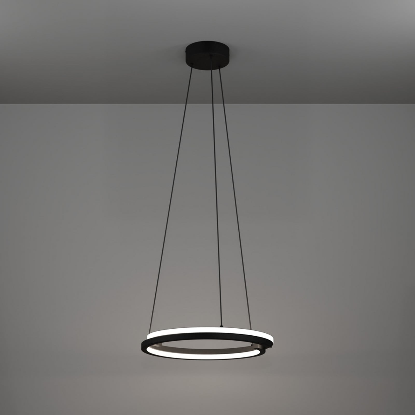 EGLO LED hanglamp MEZZOMONTE, zwart, Ø 48 cm, CCT