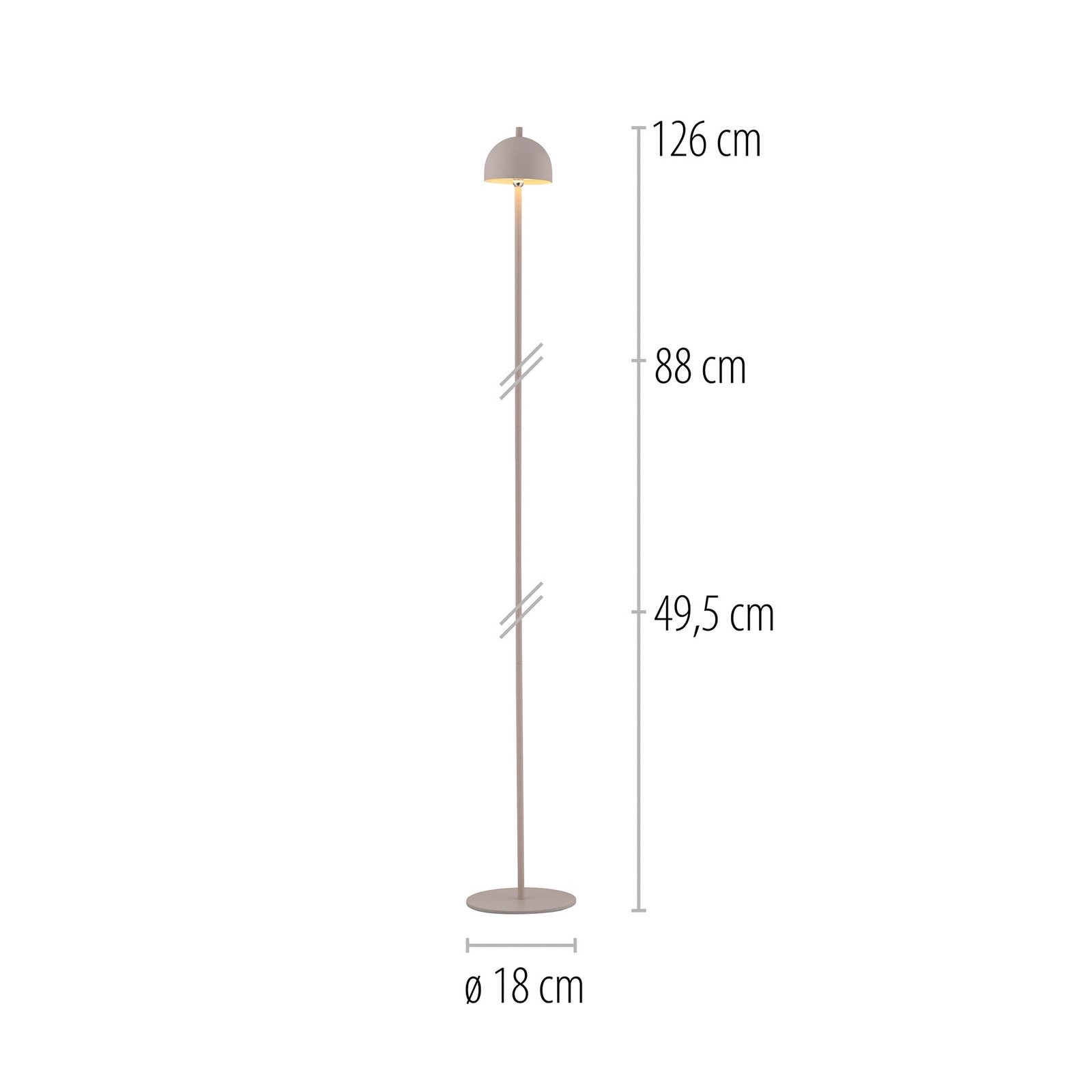 Schöner Wohnen LED-akku-gulvlampe Bellies, sandbrise, IP54 Schöner Wohnen LED-akku-gulvlampe Bellies, sandbrise, IP54