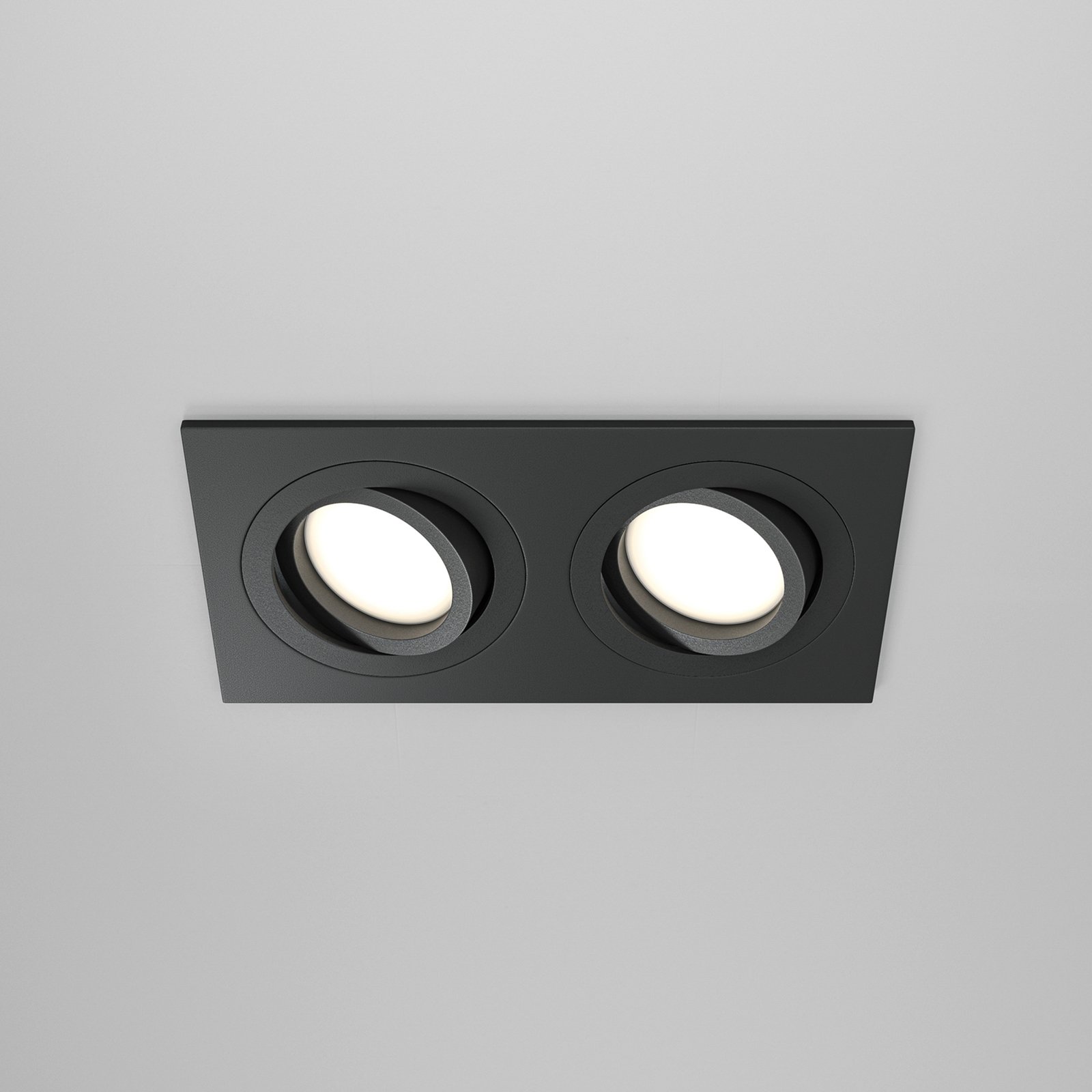 Maytoni recessed light Atom, black, 2-bulb 17.5 x 9.2 cm