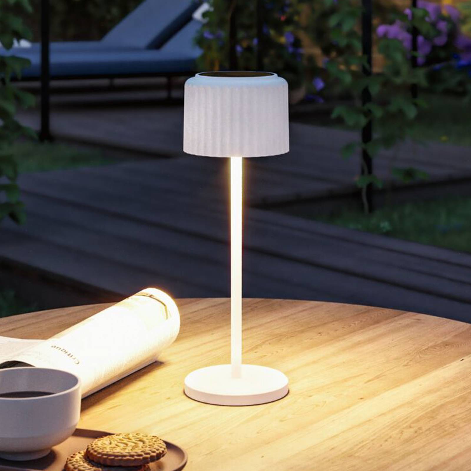 Paulmann LED-Solar-Tischlampe Else, weiß, IP44, dim günstig online kaufen