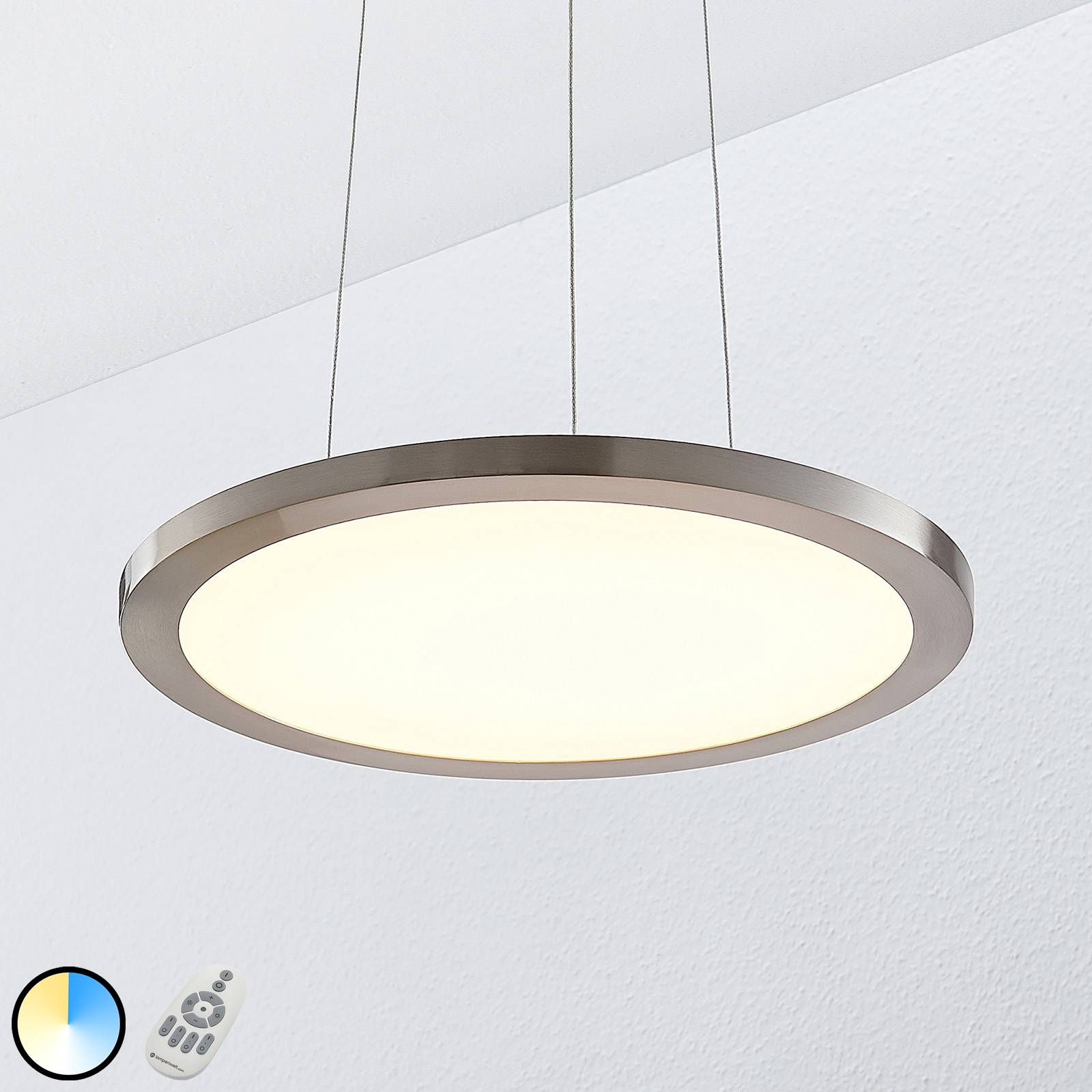 LED hanglamp Tess, 2.700-6.200K, 40 cm, chroom