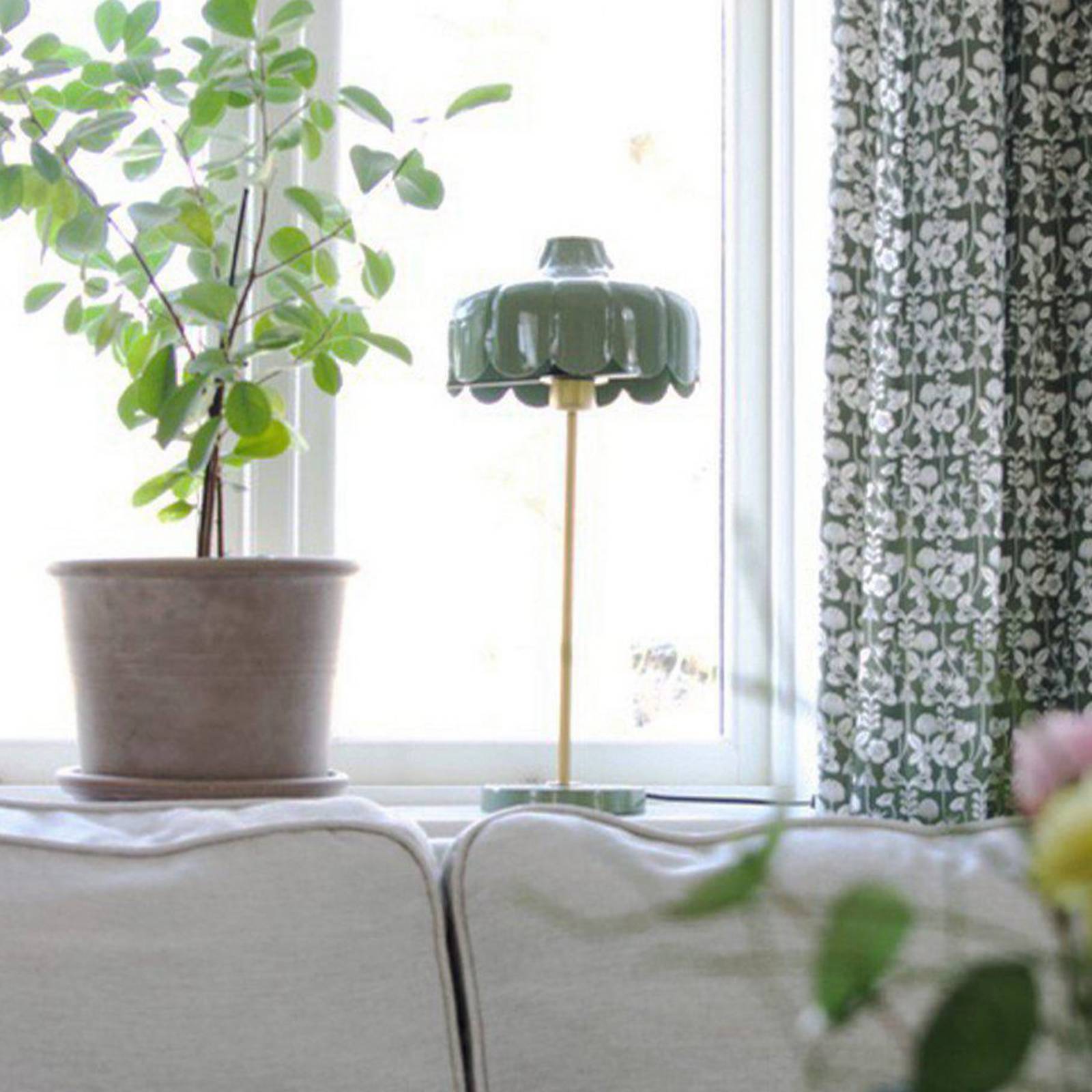 PR Home Tischleuchte Wells, grün/goldfarben, Höhe 50 cm günstig online kaufen