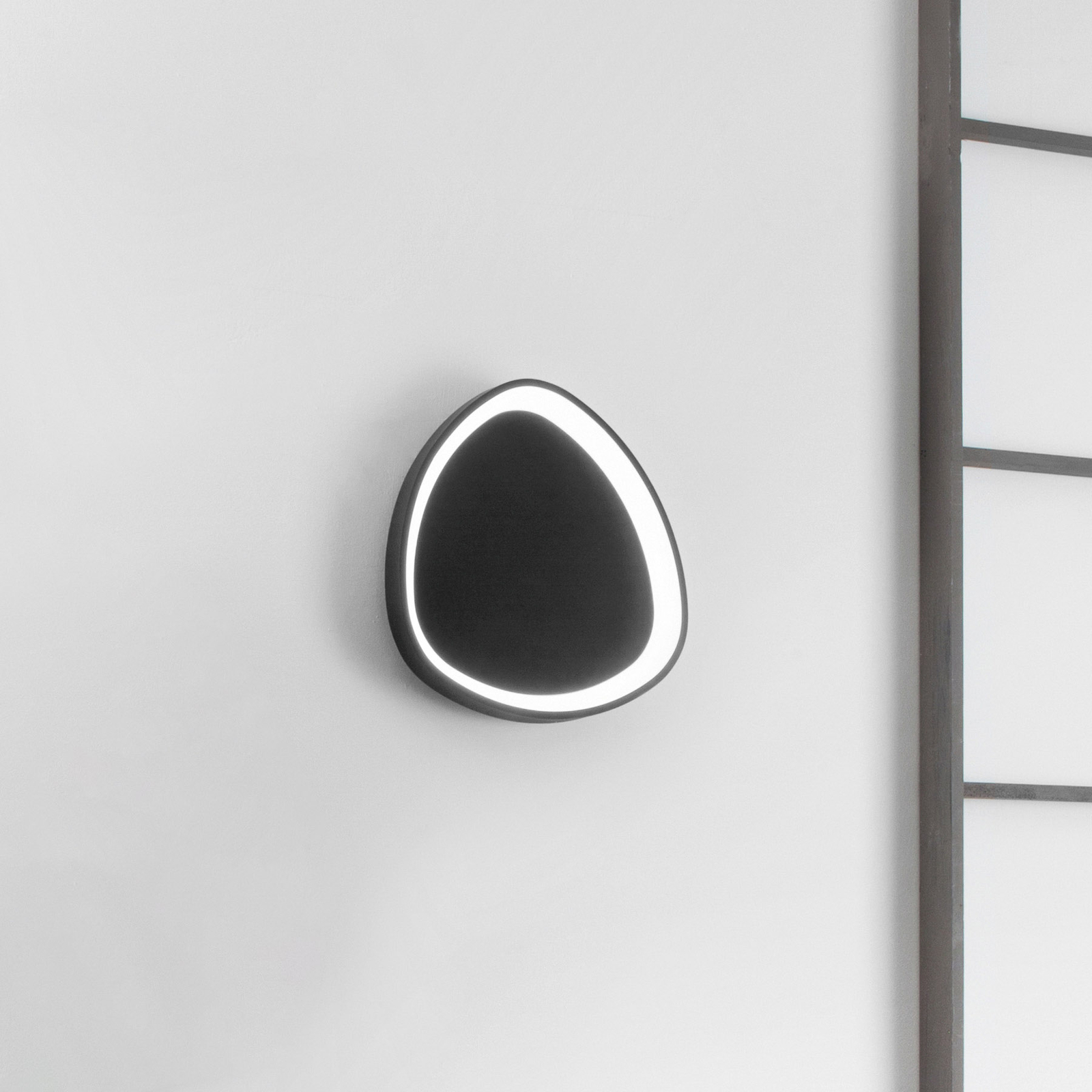 Klapton LED-seinävalaisin, musta, Ø 45 cm, alumiini, CCT