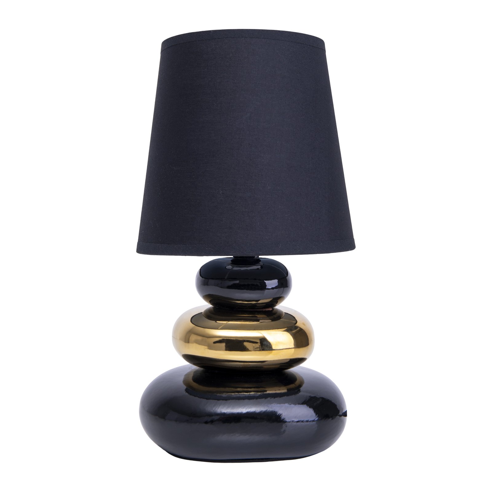 Stoney table lamp, ceramic base, fabric lampshade