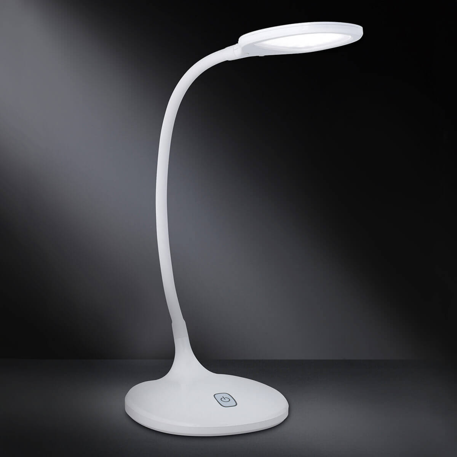 Wofi Dimmable Yava LED desk lamp in white, for Workroom / Office, plastic, 8 W, energy efficiency: A+, W: 16 cm, H: 40 cm