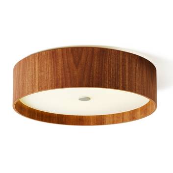 Walnut ceiling light Lara wood with LED 43 cm