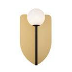 Wandlampe Fedora, Höhe 37 cm, goldfarben, Metall/Glas