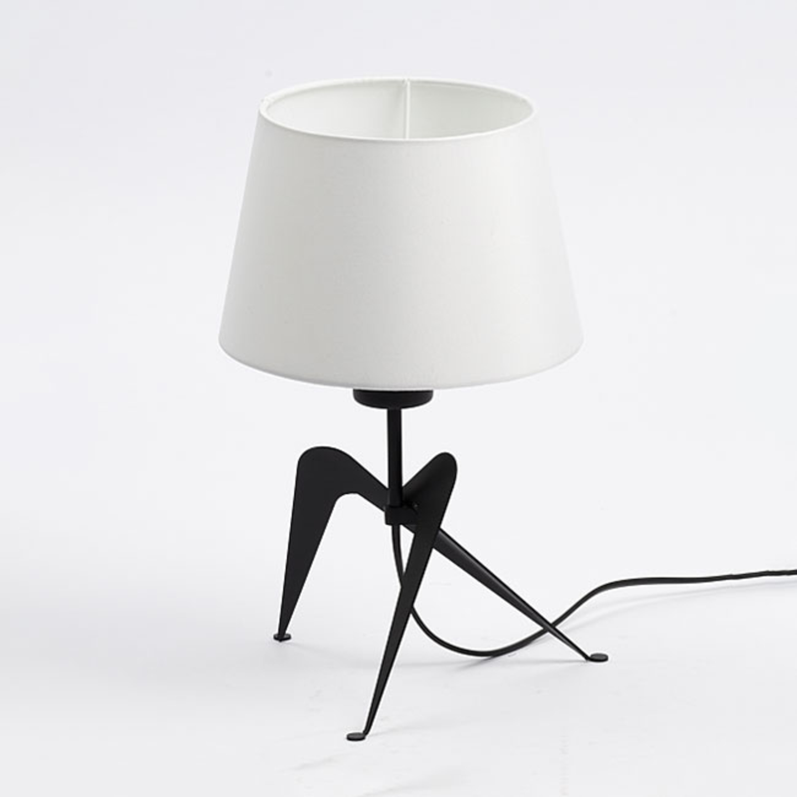 Lola table lamp, fabric lampshade, black and white