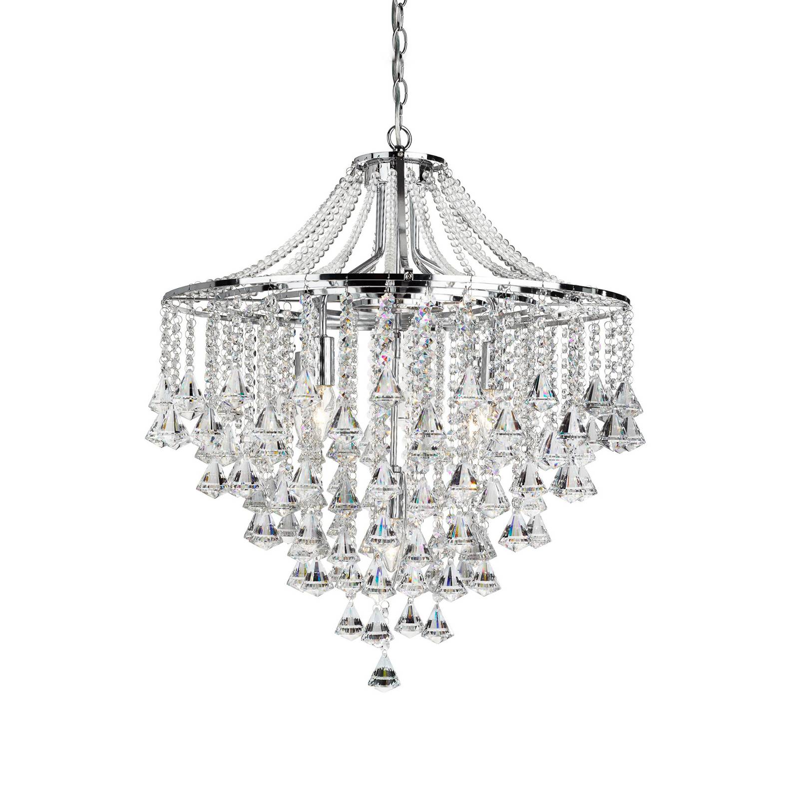 Dorchester - 5 Light Chandelier Chrome Finish E14 - Searchlight