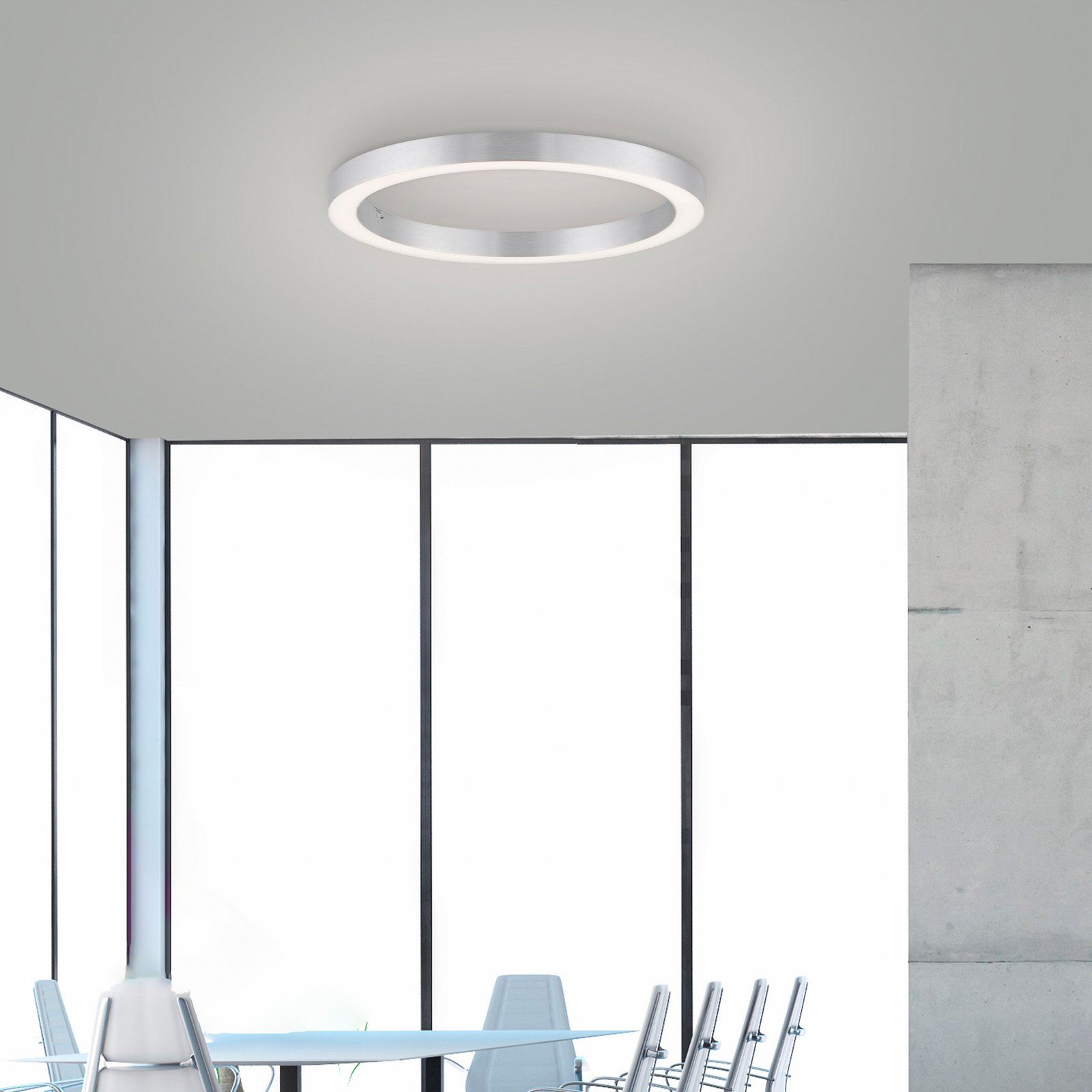 Plafoniera LED PURE Lines, Ø 50 cm, color argento, CCT Plafoniera LED PURE Lines, Ø 50 cm, color argento, CCT