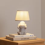 Monkey table lamp, grey, ceramic, 28 cm high, E14