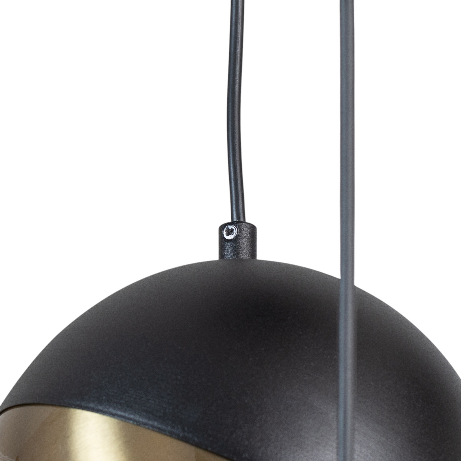 Berceste 252-S2 pendant light, black/gold metal, 3-bulb, round