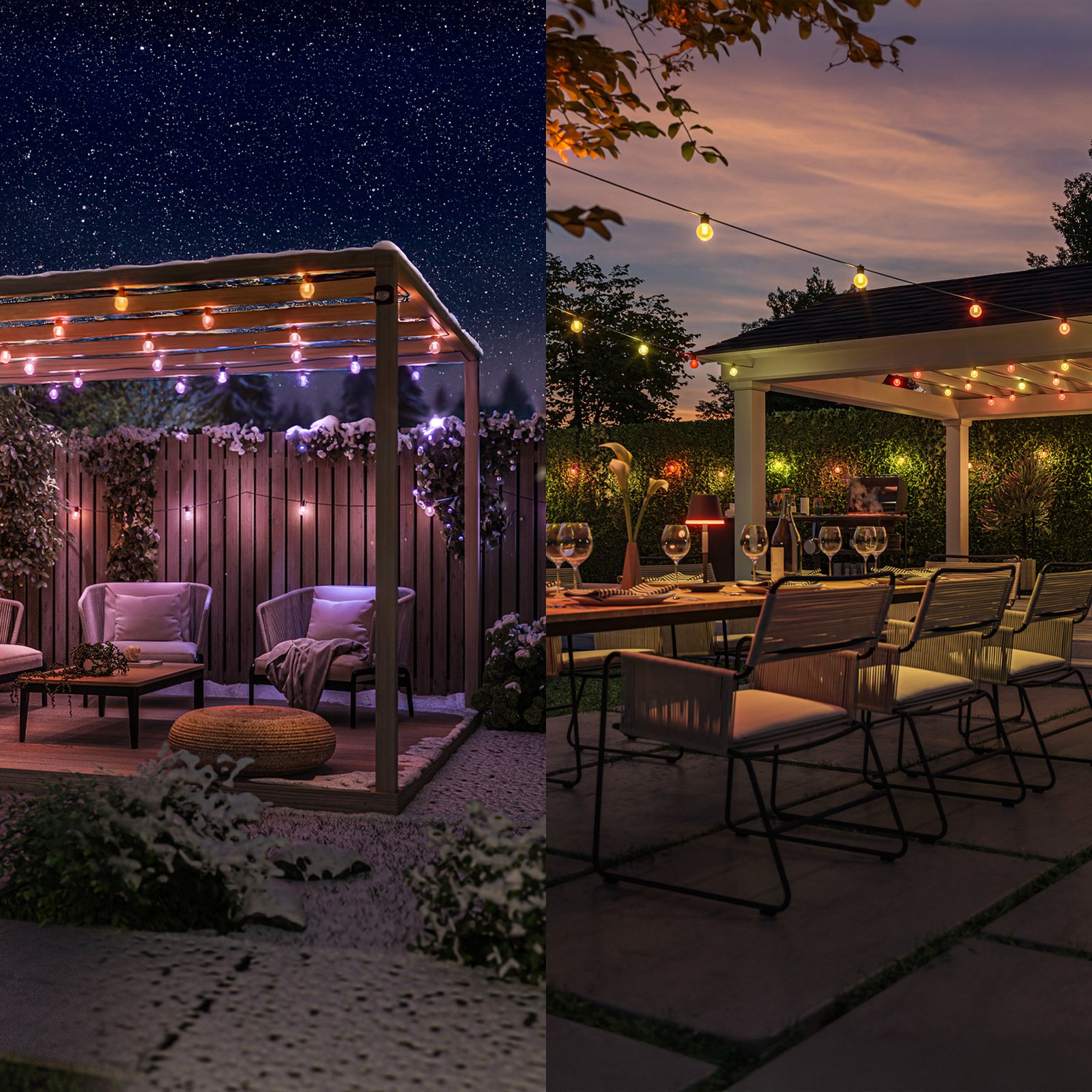 Philips Hue LED-Lichterkette Festavia Globe 14m 20 flg. IP65