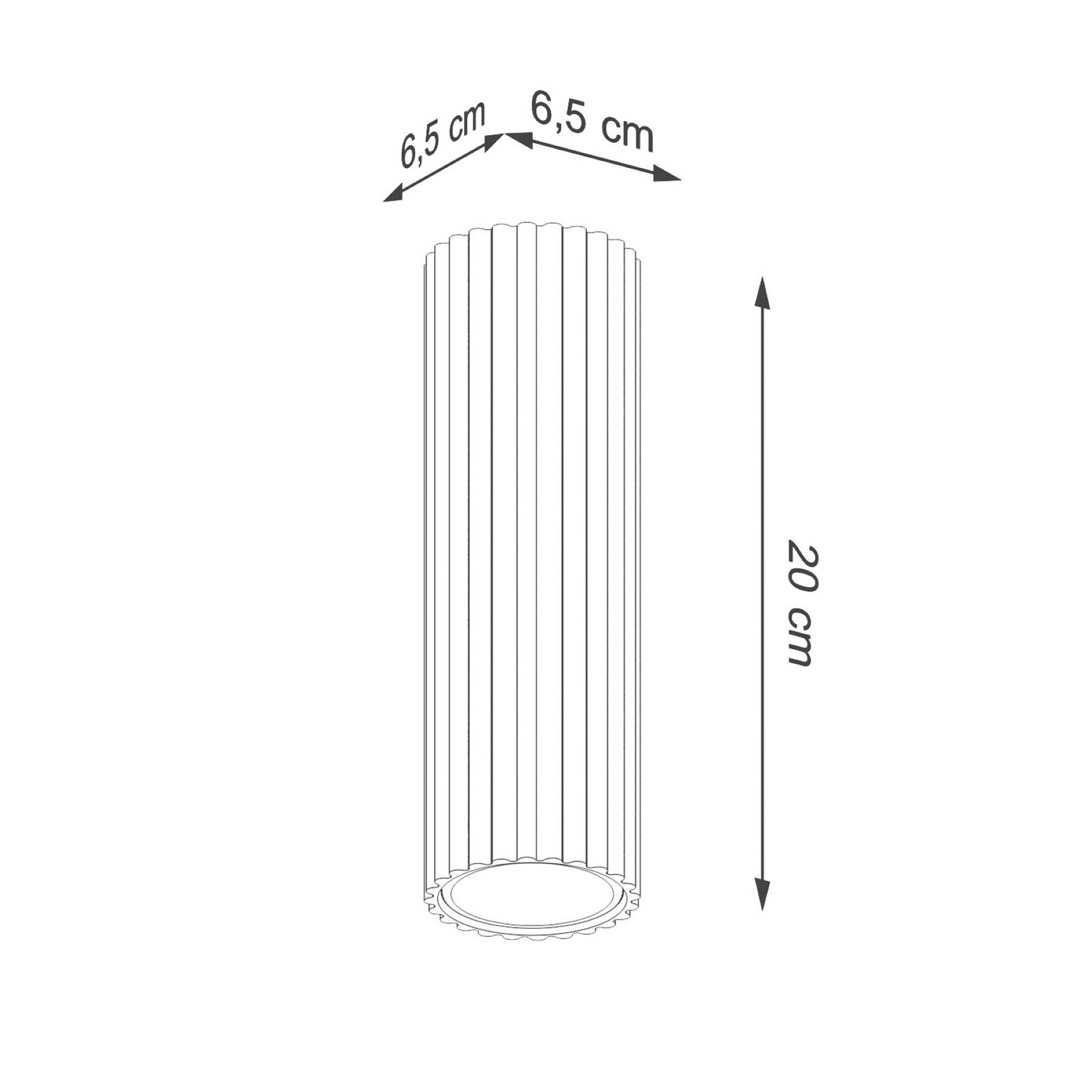 Lampa sufitowa Carbon, czarna, wysokość 20 cm, aluminium
