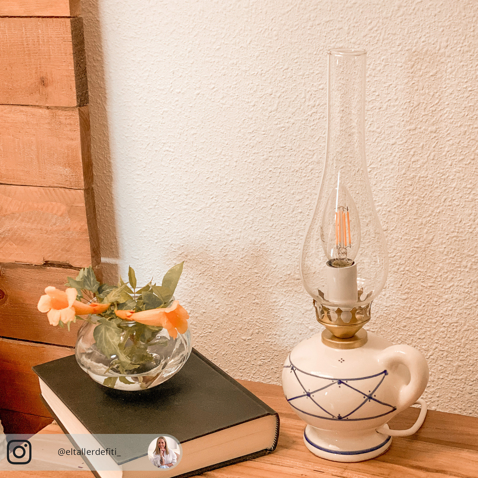 Rustico bordlampe i landlig stil